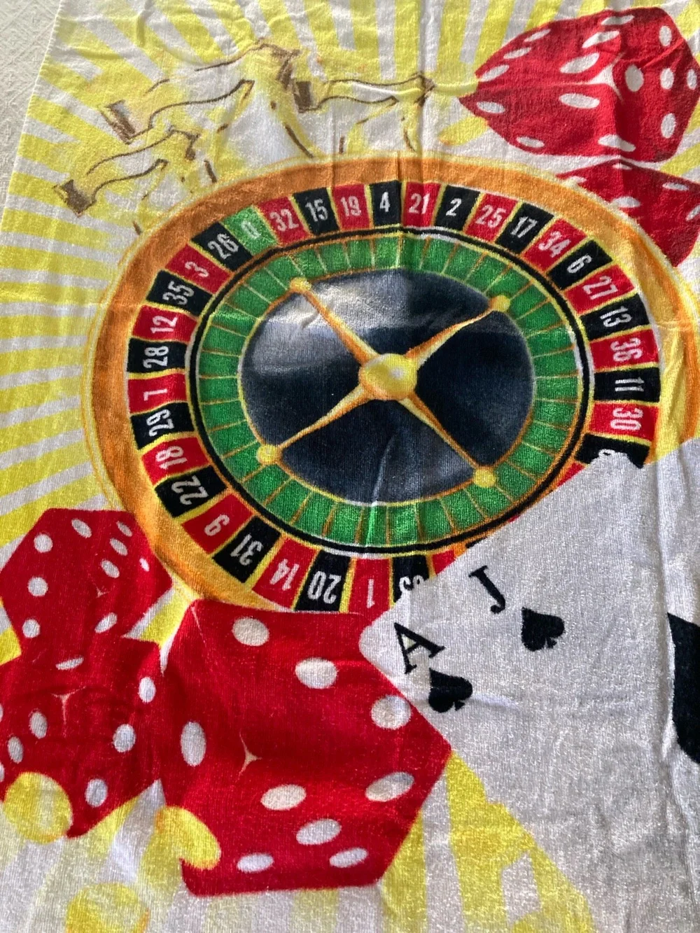 Empire City Casino Printed Beach Towel - Casino Game Graphics